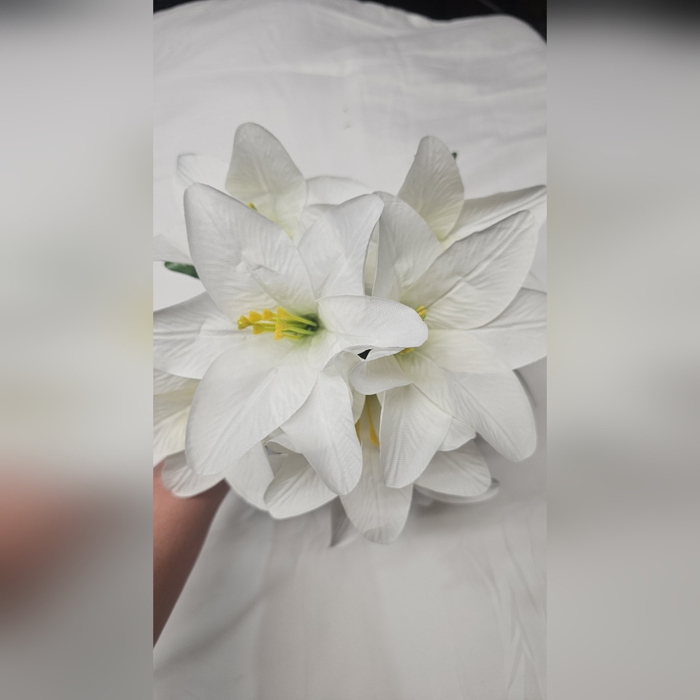 White Artificial Lily Bouquet - Home Accents